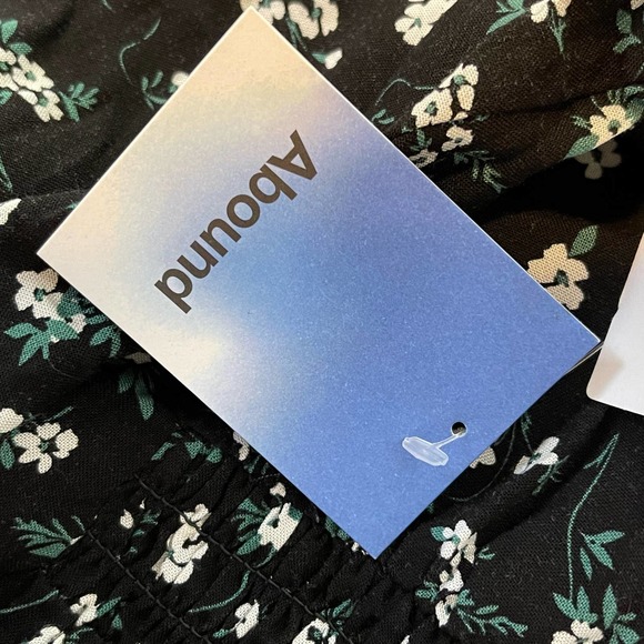 Abound Black Floral Daydreamer Long Sleeve Button Front Mini Dress NWT Large - Picture 8 of 8